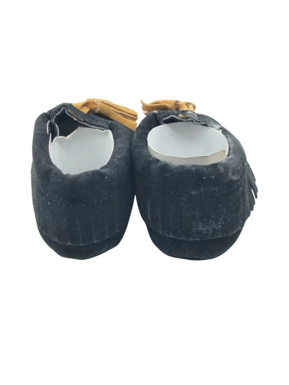 Toddler Boys Girls Moccasins Faux Suede Fringe Tassel Slip On Black Brown US 5